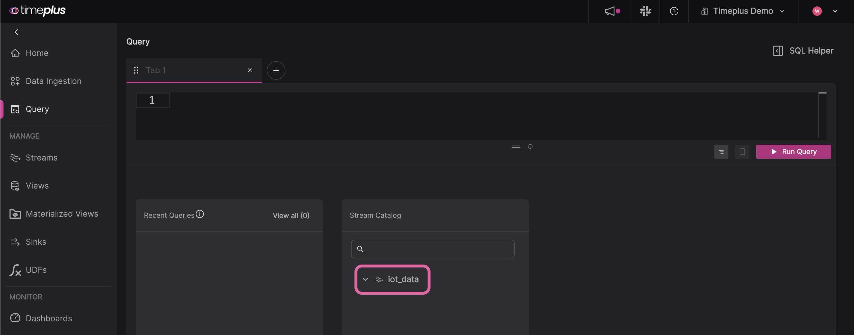 IoT sample data, preview step